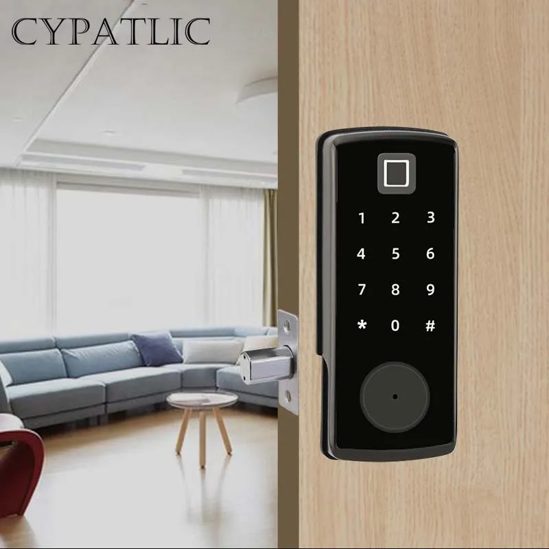 ttlock app wireless bluetooth fingerprint password door lock smart phone control suitable for home office school hotel