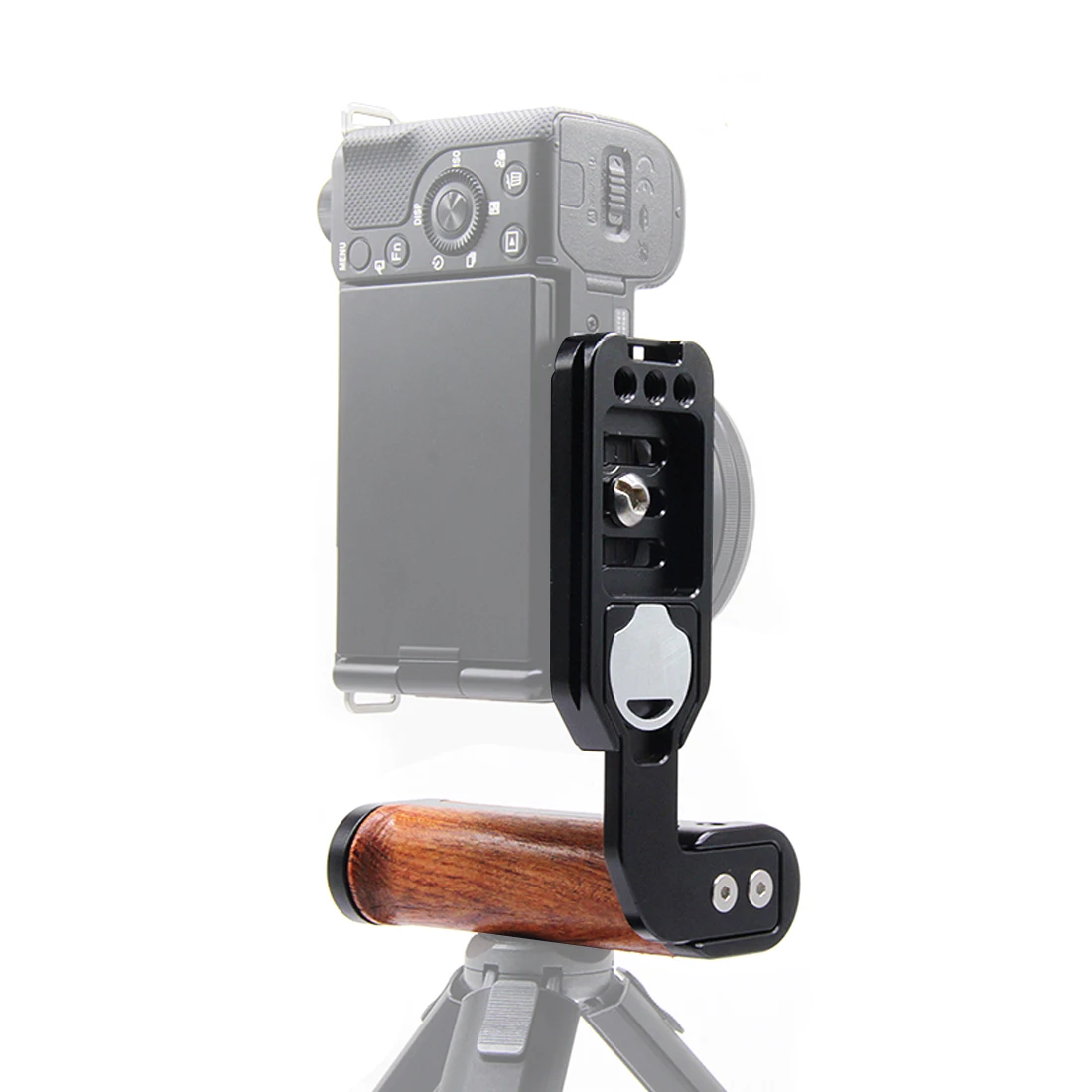 

FEICHAO ZVE10 Camera Quick Release L Plate Holder Wooden Handle Protective Hand Grip Bracket Cage Rig Frame For Sony ZV-E10