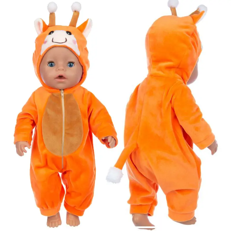 2024 Animal Jump Suits For 43cm Baby Doll 17inch Born Babies Boy Doll Clothes