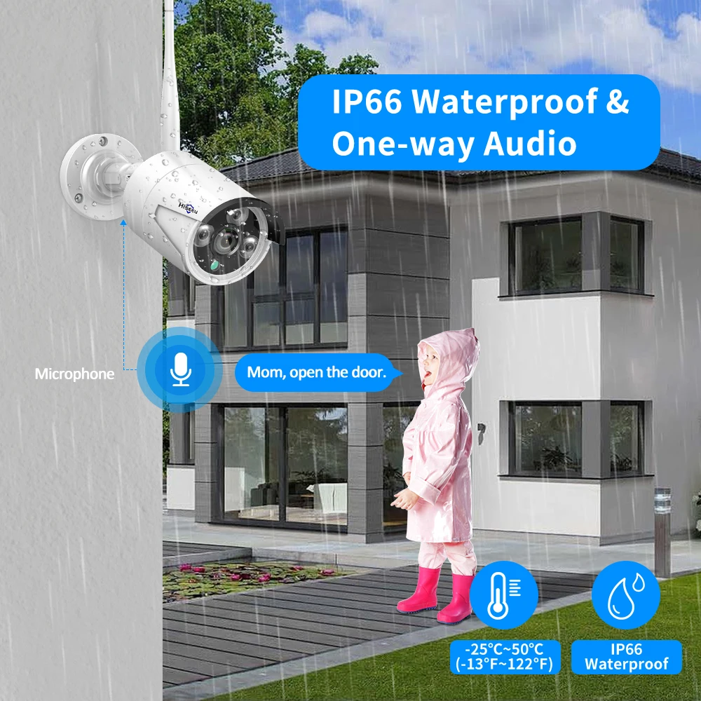 Nieuwe 8CH Draadloos Cctv-systeem 3MP NVR WiFi Outdoor 1536P AI IP Straatcamera Beveiliging Videobewaking LCD Monitor Kit Audio