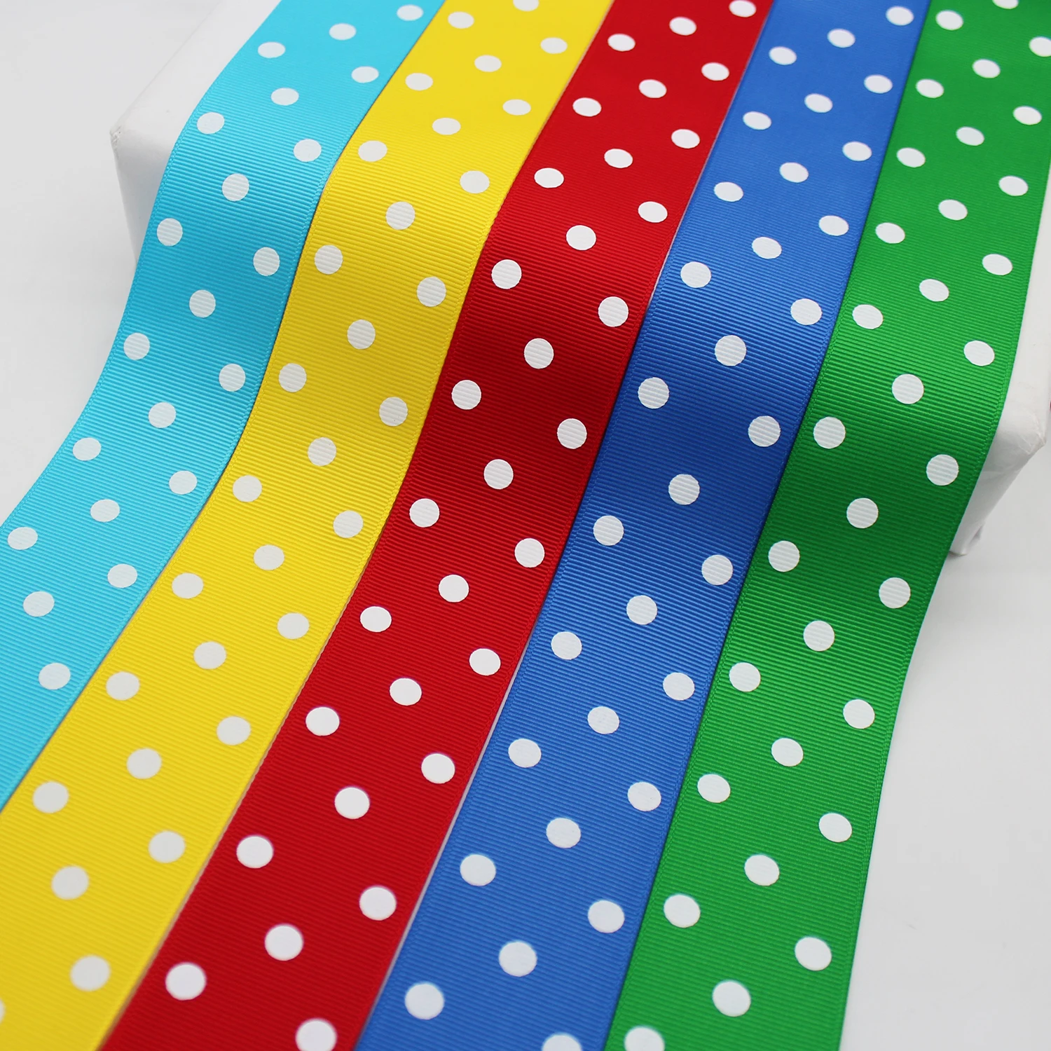 1 1/2 inch 38mm Polka Dot Grosgrain Ribbons Print Polyester Tapes For Hair Scrunchies Crafts Handmade Accessories 5 Meter/Lot