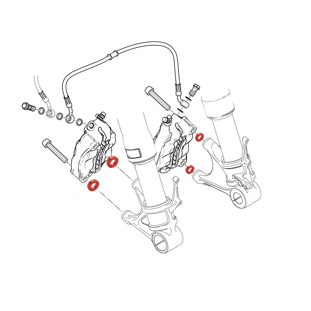 4pcs Motorcycle Front Brake Caliper Spaces Kit for Aprilia RSV4 Racing Factory RSV4 RR Tuono V4 1100 Factory 1100 RR 2017-2018