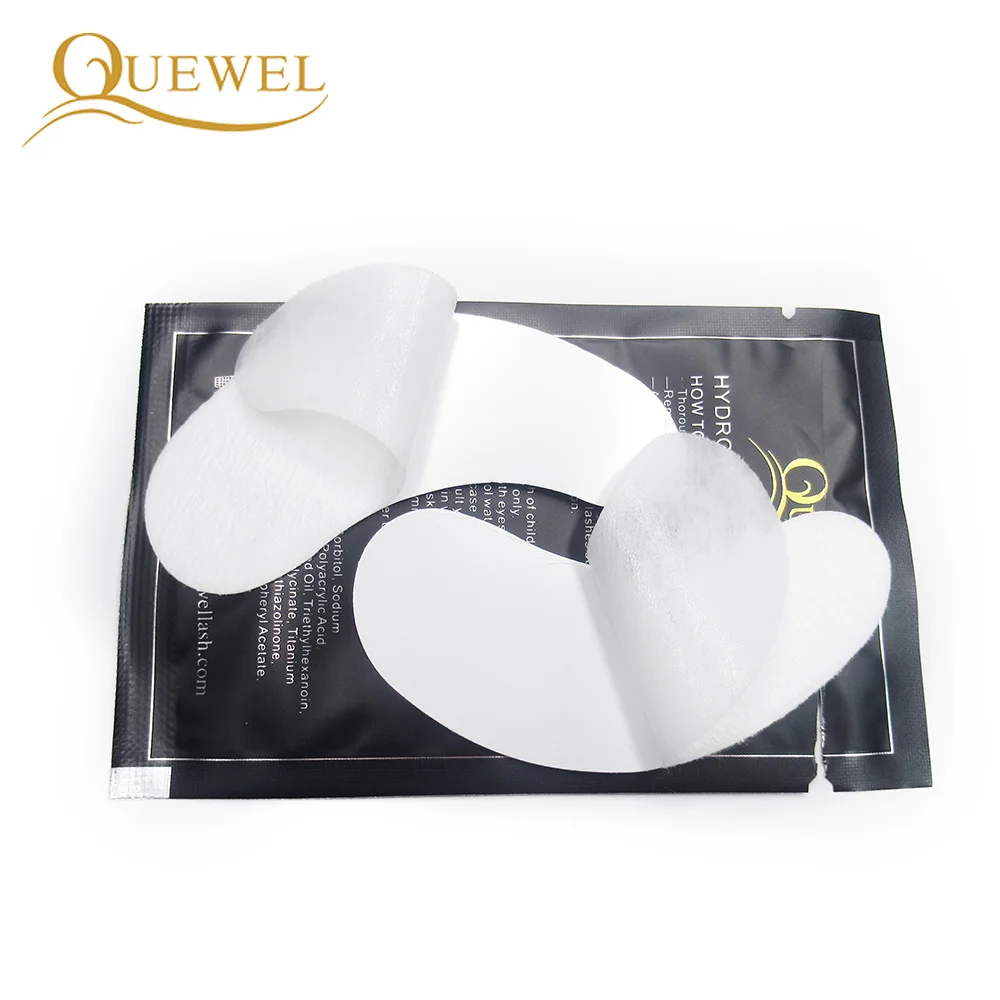 Quewel Eyelash Extension Eye Patch Black Disposable Eye Gel Patches Hydrogel Under Eye Pad Eyelash Tips Sticker 150 Pairs Makeup