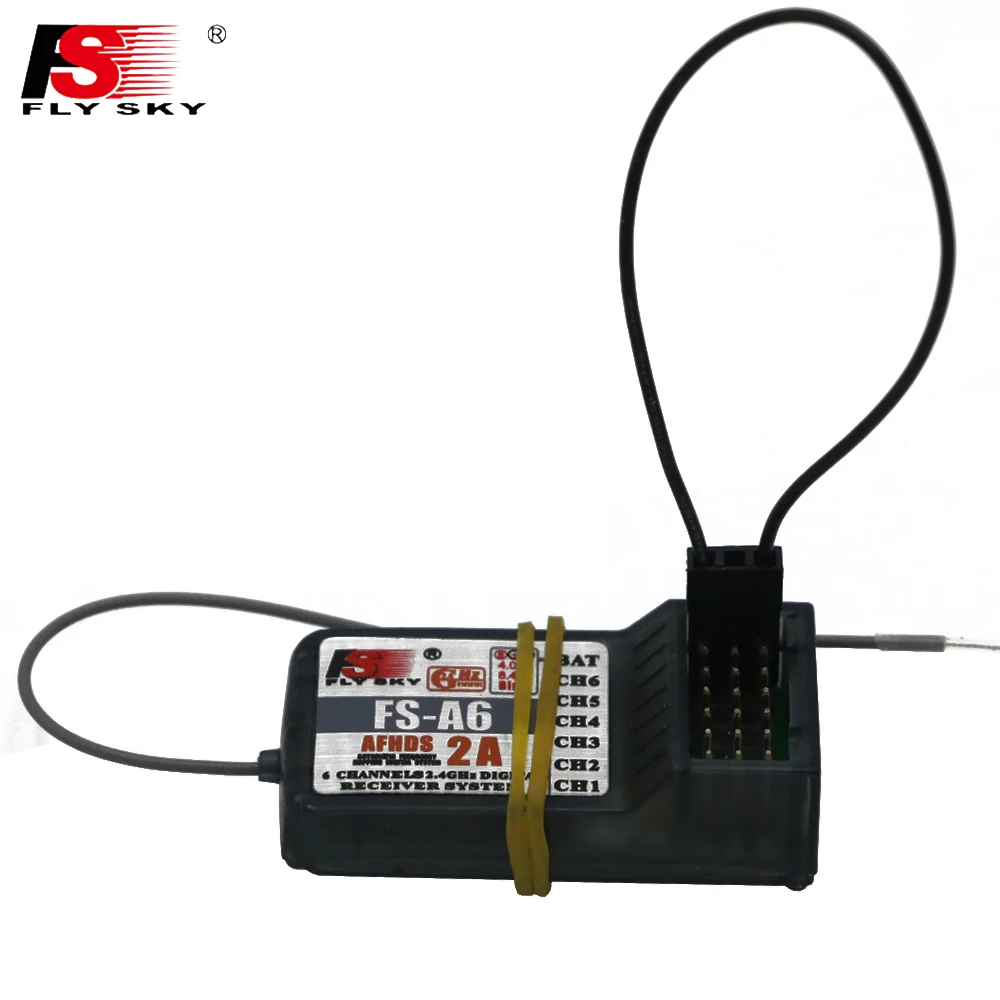 Flysky FS A6 4.0-6.5V 2.4G 6CH AFHDS 2A GFSK Receiver Compatible With GT2E GT5 I6 I6X I6S I10 For RC Airplane Glider Model