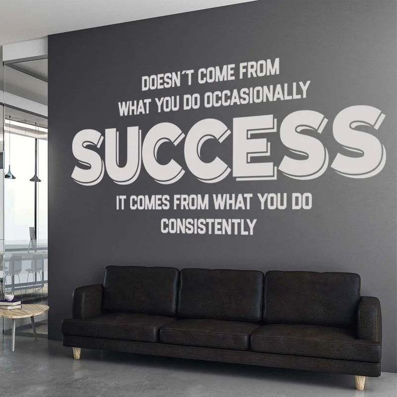 Success Quotes Wall Sticker Vinyl Interior Decor Room Office Wall Decals Motivational Words Text Removable Wallpaper Murals S434