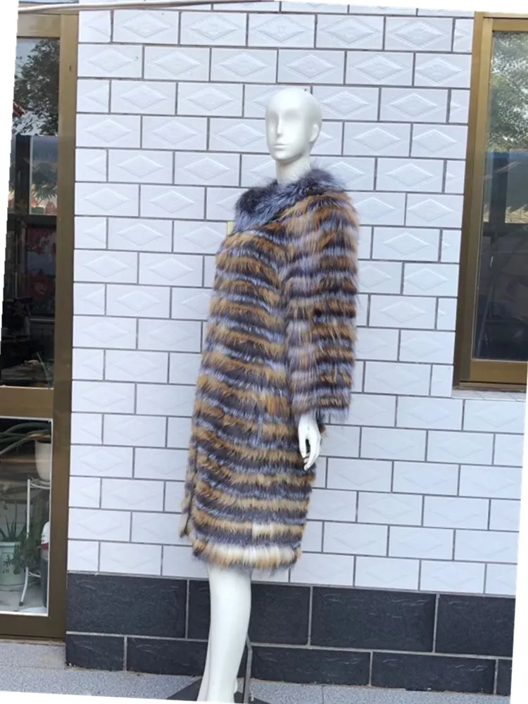 2025Rex Rabbit Fur Fox Fur Coats Women Silver Fox Natural Fur Coats  Autumn Knitted Long Genuine Fur Jackets Vest Ladies Fashion