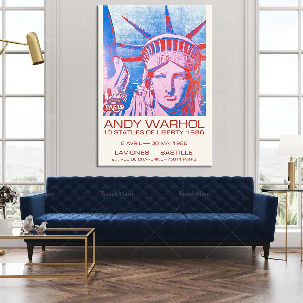 Andy Warhol vintage Exposition Poster, Andy Warhol Statue of Liberty Art Print, Téléchargement numérique, Andy Warhol Poster