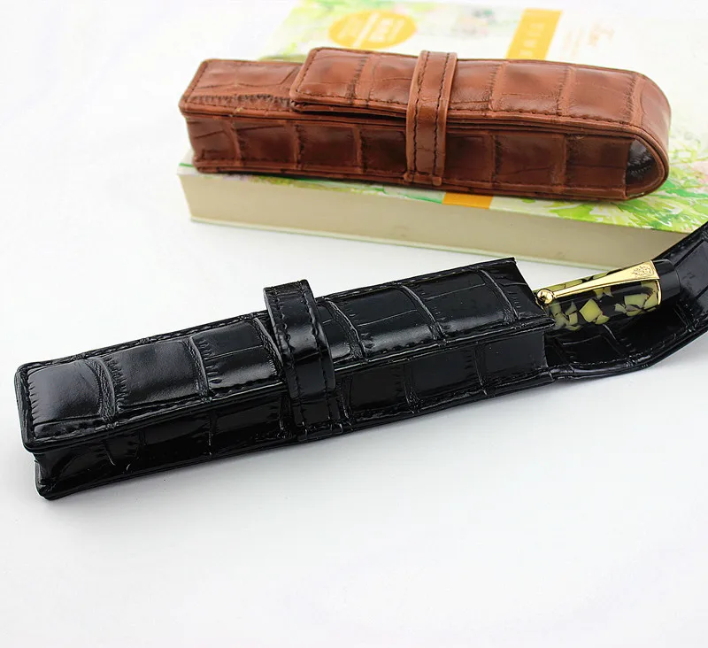 Luxury Pu Leather Elastic Buckle Pencil Case Leather Pencil Bag, Fountain Pen Case Holder, Accessories For Travel Journal