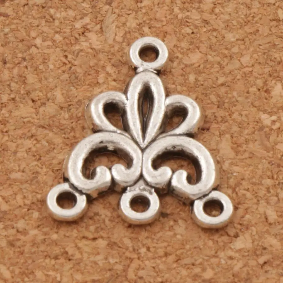 15Pcs Open Crown Flower 3-Strand Spacer End Connector 16.7x19x1.4mm Zinc Alloy Fit Tassel Earrings Jewelry DIY L1242