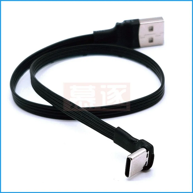 Flat elbow USB-C Type C Up & Down 90 Degree data charging Cable Left and Right USB universal data cable for Android phones