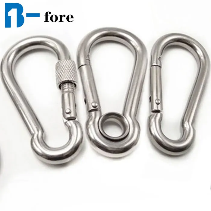 m4 m5 m6 Stainless Steel 304 Carabiner Carbine Snap Hook with nut-lock