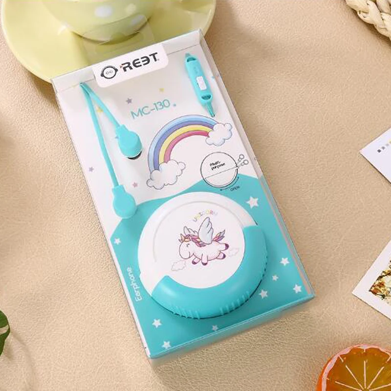 子供のための漫画の耳のイヤホン、かわいいユニコーン、クマ、猫、マイク付きイヤフォン、Xiaomiのスマートフォン、子供のためのギフト、ドロップシッピング、3.5mm