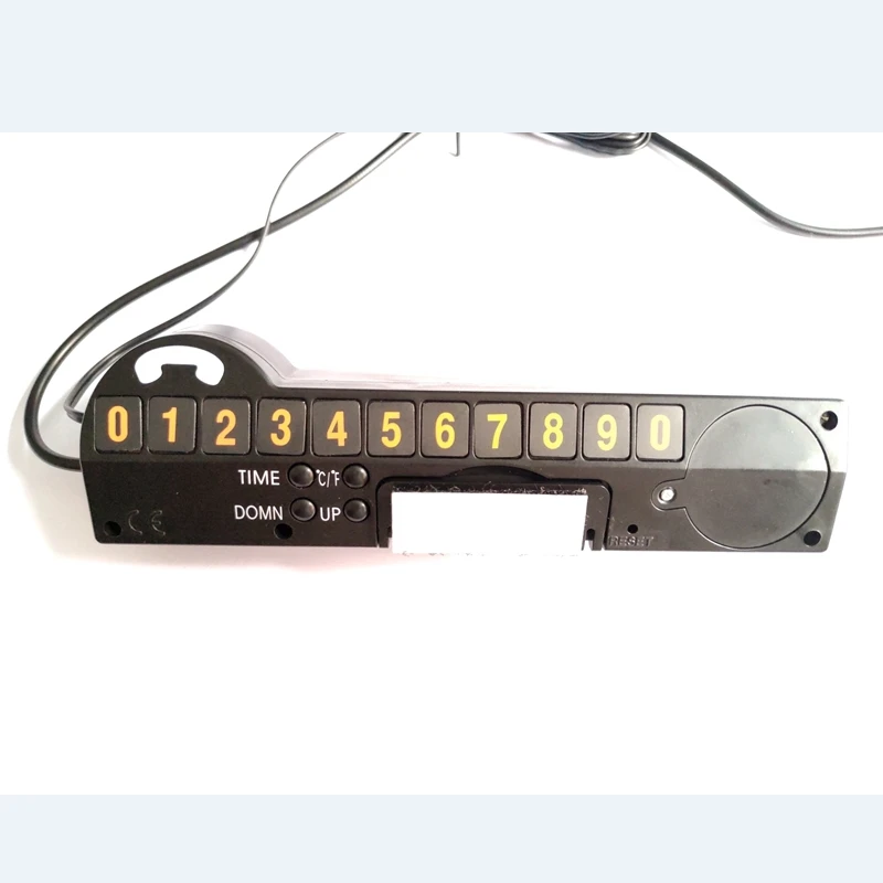 Car Automobile Digital Campass Clock Thermometer 12V Voltage Meter Icing Alarm LCD Backlight Temporary Parking Decoration