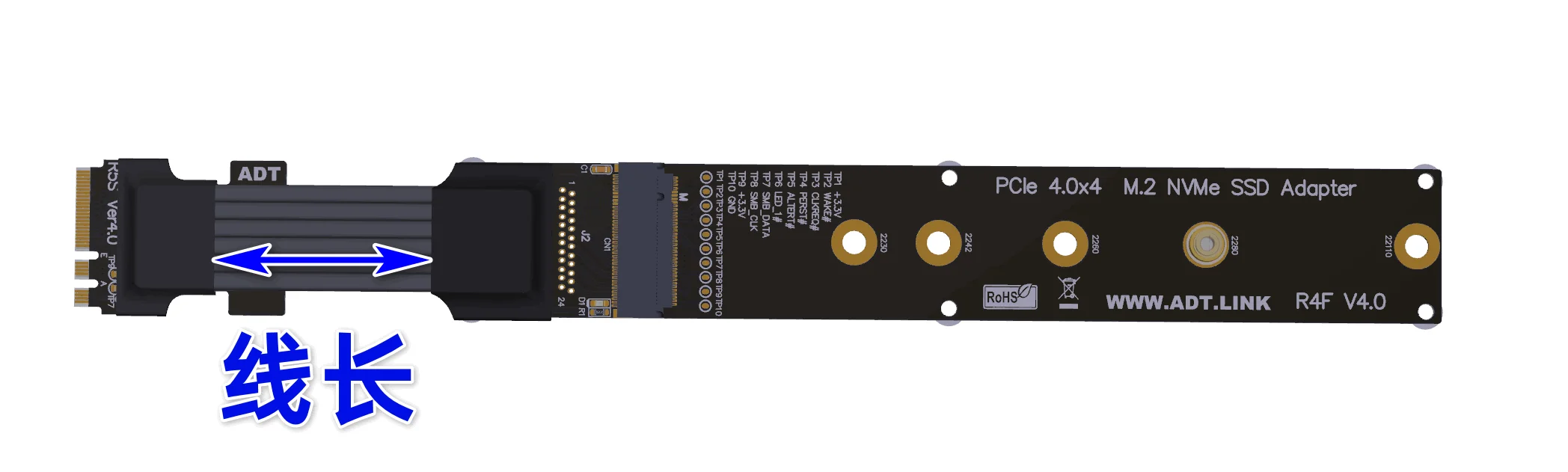 M.2 WiFi A.E key interface transfer extension cable Support M2 NVME card speed bandwidth: PCIe4.0x1 gen4 8G/bps