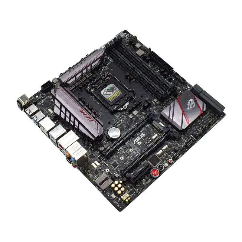 Imagem -03 - Placa-mãe Asus-rog Maximus Vii Gene Intel Z170 Lga 1151 Ddr4 Suporte 64gb Core I36300 7300 6400 7600 7700 7100 cp M.2 Micro