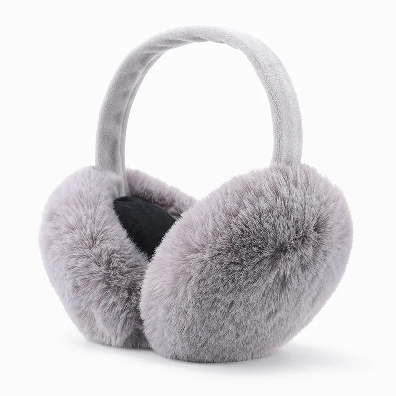 Inverno feminino mais veludo espessado earmuffs quente pelúcia à prova de vento earmuffs removíveis e laváveis aquecedores de ouvido macios dobrável