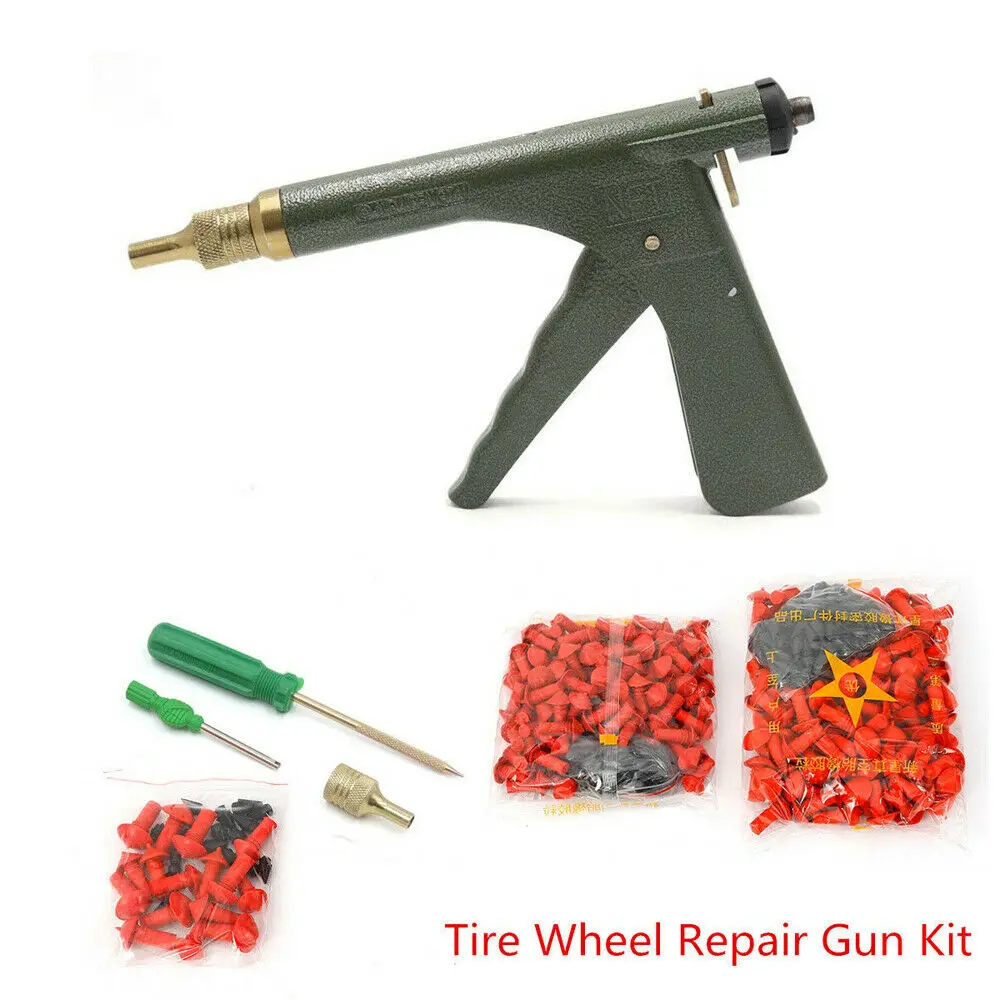 Portable Car Tire Motorcycle Tire Plugger Tubeless Tyre Wheel Repair Gun+Plugs