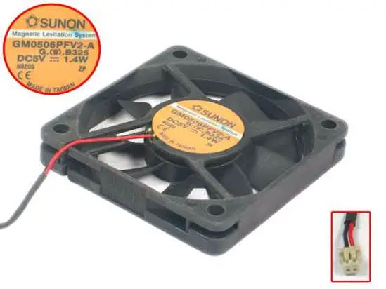 

SUNON GM0506PFV2-A G.(9).B325 DC 5V 1.4W 60x60x10mm 2-wire Server Cooling Fan