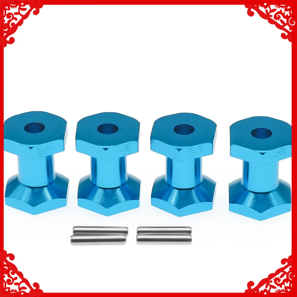 4pcs machined alloy 12mm wheel hex hub adapter with pin 2x10mm for RGT 136100 FTX5586 outback