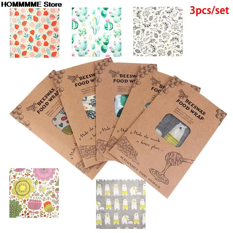 Waste Reusable Storage Wrap Sustainable Organic Sandwich & Cheese Food Wrapping Paper BPA & Plastic Free Beeswax Food Wrap