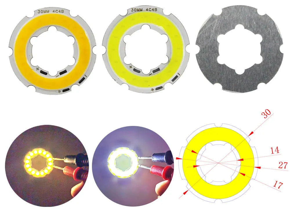 Jährliche Form LED COB Angel Eyes 12V DC 20mm-120mm COB Chip auf Aluminiumplatine Ring LED Kalt Warmweiß Lichtquelle für DIY Glühbirne – Detail 2