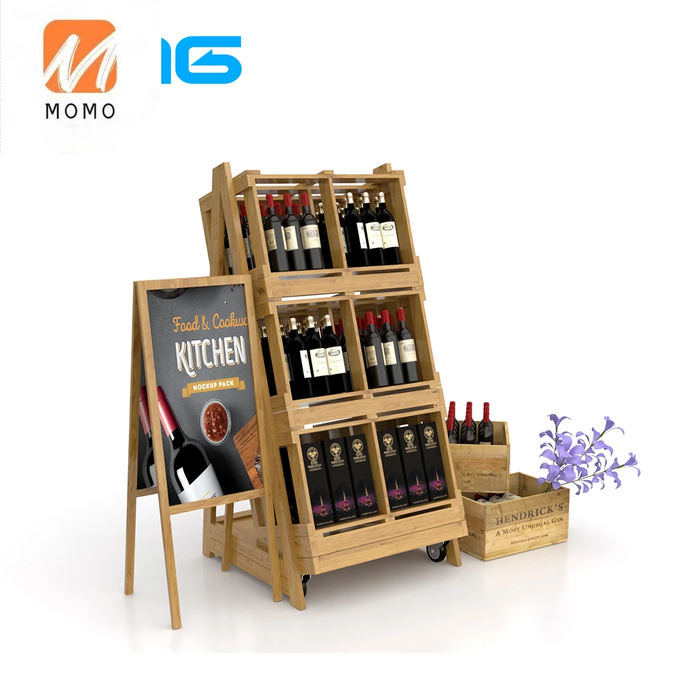 2021 Wholesale Customized Solid Wood 3 Layers Wine Rack