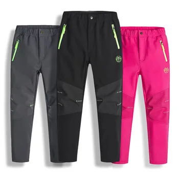ฤดูหนาวเด็กกางเกงกลางแจ้ง Polar ขนแกะกางเกงรัสเซียฤดูหนาวหิมะเด็กหญิงเด็กชายกันน้ํา Windproof กางเกงสกี