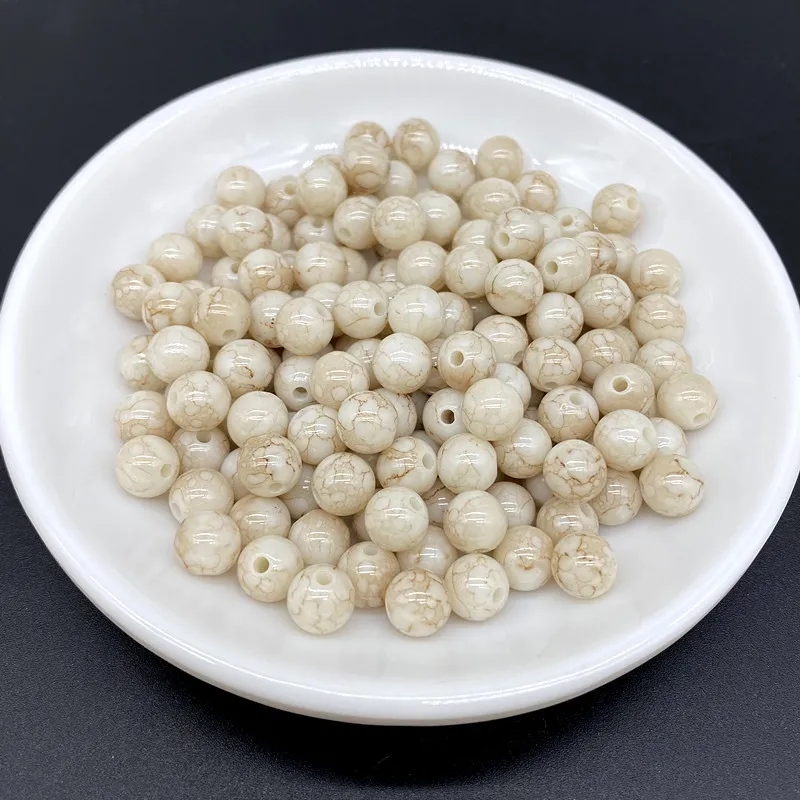 50 قطعة/الوحدة 8 مللي متر متعدد الألوان رذاذ الطلاء الاكريليك الخرز المستديرة فاصل فضفاض الخرز صنع المجوهرات سوار قلادة القرط DIY بها بنفسك #5