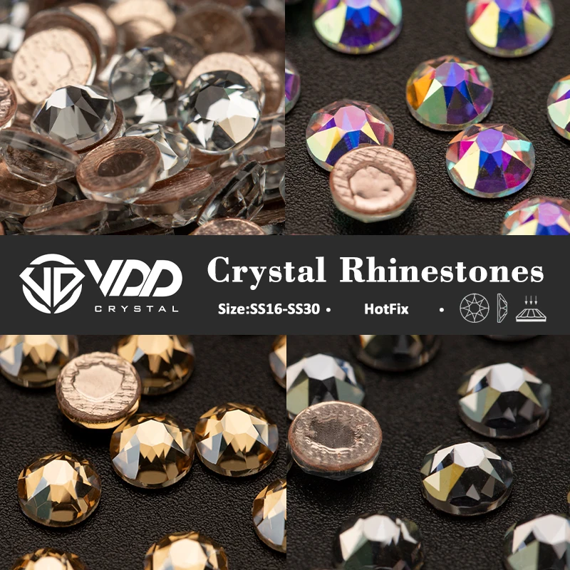 VDD Rhinestones Top Hoodie Ss4-ss30 Hotfix Crystal In Flowers Nail Art Accessories Crystal Stone Diy Diamond Party Dresses