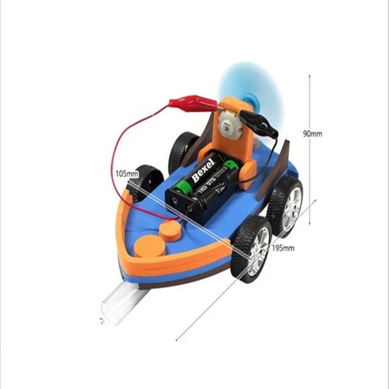 DIY  Aerodynamic Speedboat Science Kit Boat Car STEM Technology Experiment Kids Electronic Physics Toys for School Children