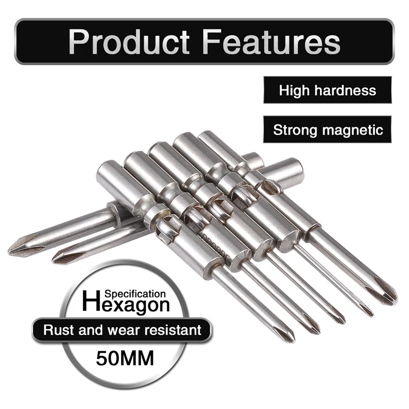 

HOEN 11pcs Cross Phillips Magnetic Screw Bit Round Shank Drill Bits Quick Change Screwdriver For DC Powered Electric Screwdriver