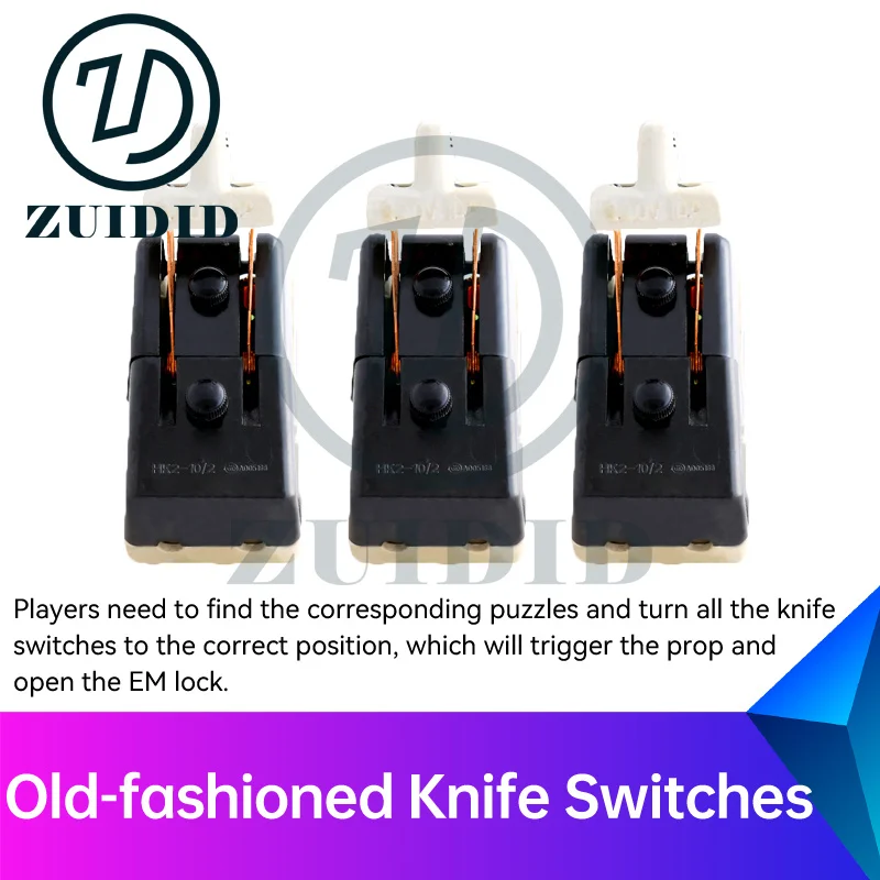 Imagem -02 - Zuidid Escapar Quarto Antigo Faca Switches Prop Virar Todos os Interruptores de Faca para a Posição Correta para Desbloquear Jogo de Fuga