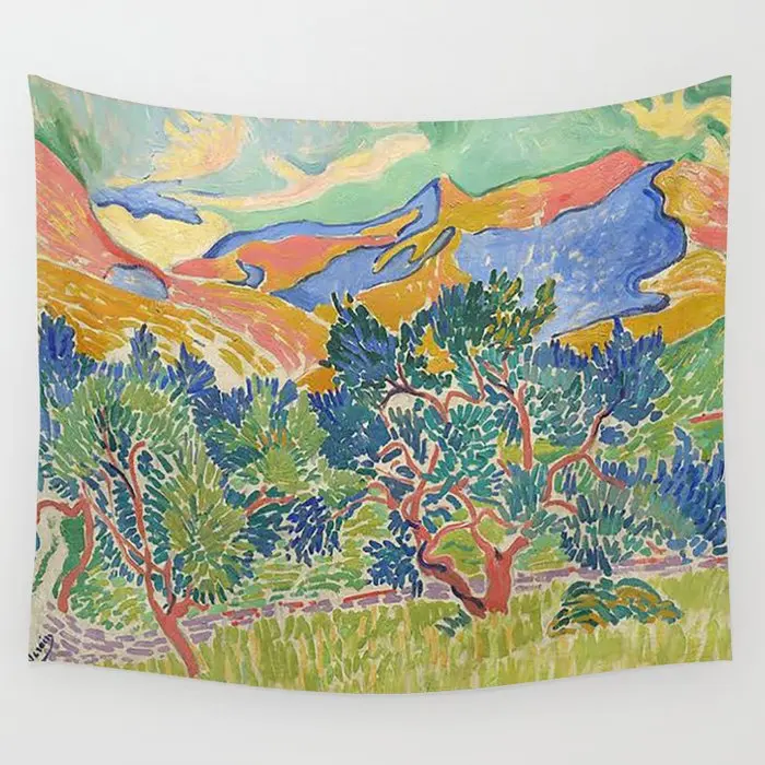 

Good Mountain By Henri Matisse Wall Tapestry Background Wall Covering Home Decoration Blanket Bedroom Wall Hanging Tapestries