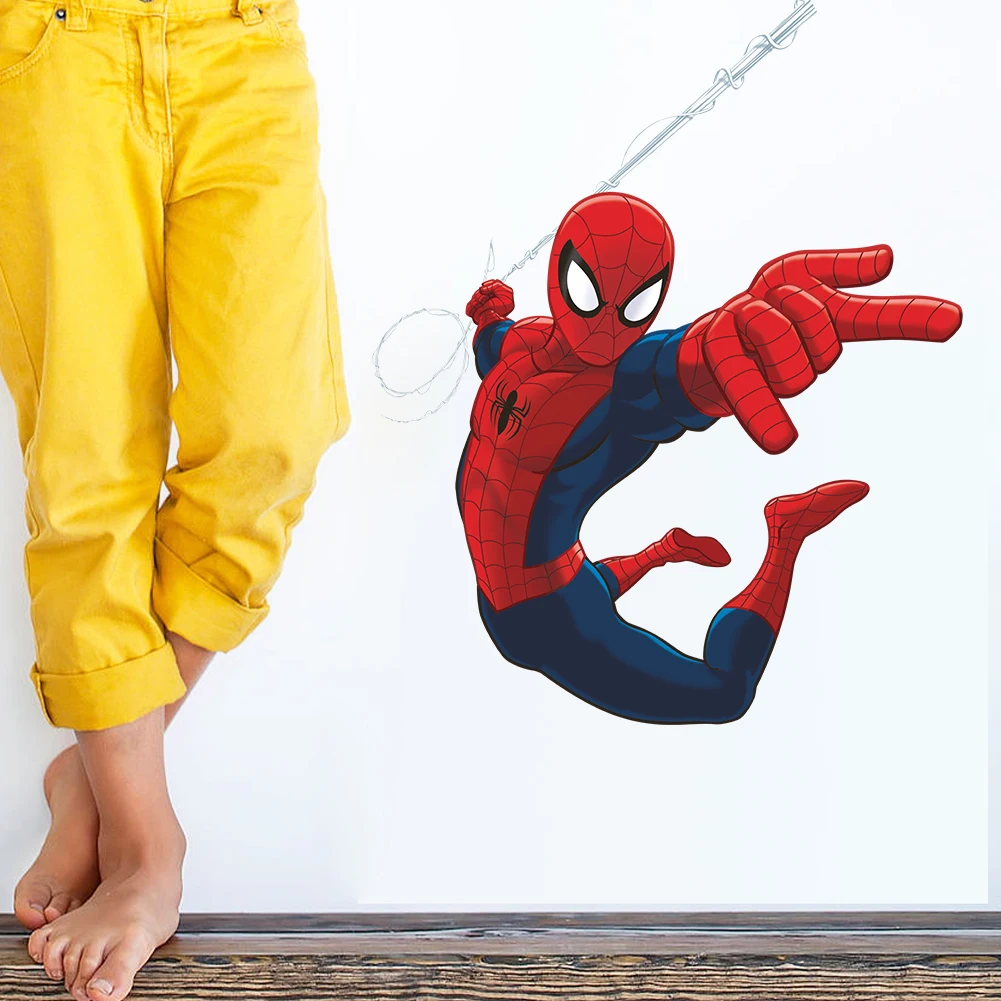 Creative Super Hero Spiderman Muurstickers Voor Kinderkamer Slaapkamer Home Decoratie Diy Avenger Movie Muurschilderingen 3d Jongens Muur decal