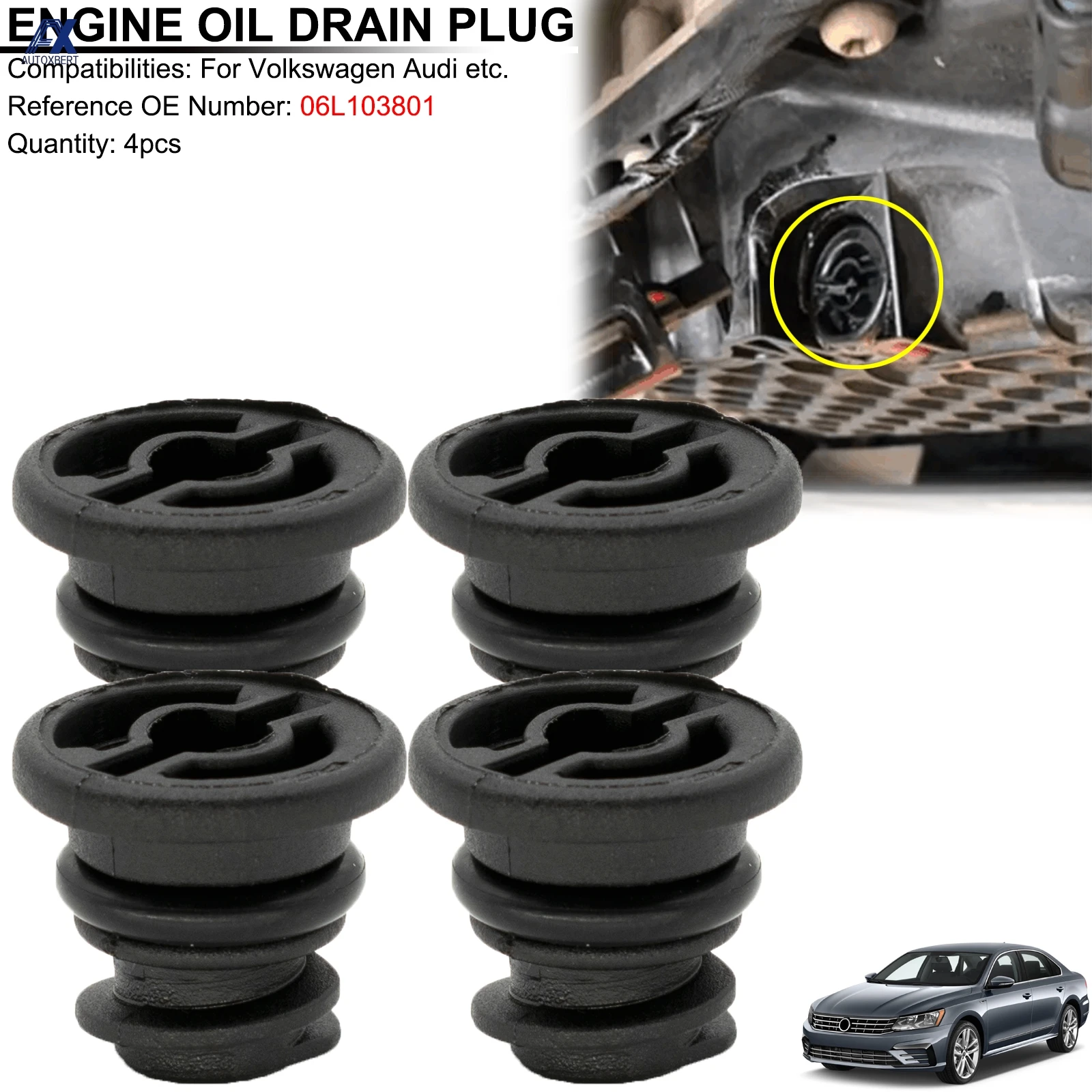 4x For Audi A1 A3 A4 Allroad A5 Sportback A6 Q3 TT For Porsche 911 Macan Engine Oil Drain Sump Plug Pan 06L103801 Car Parts