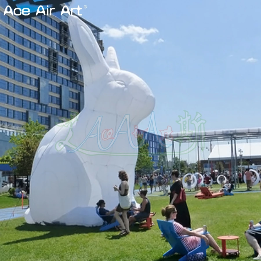 2022 Inexpensive Inflatable Giant Easter Bunny Model With Lights,  For Easter Outdoor Big Event Square Lawn Display Props