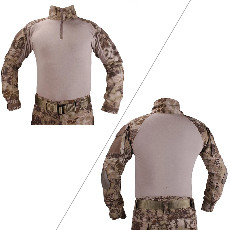 VULPO Camouflage BDU Highlander Combat Uniforms Shirt/Broek & Elbow/Knee Pads Militaire Game Cosplay Uniform Ghilliekostuum