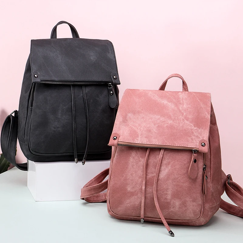 Vintage Leather Bagpack Women Backpacks High Quality Multifunctional Shoulder Bag Female Girls Backpack Retro Schoolbag XA533H