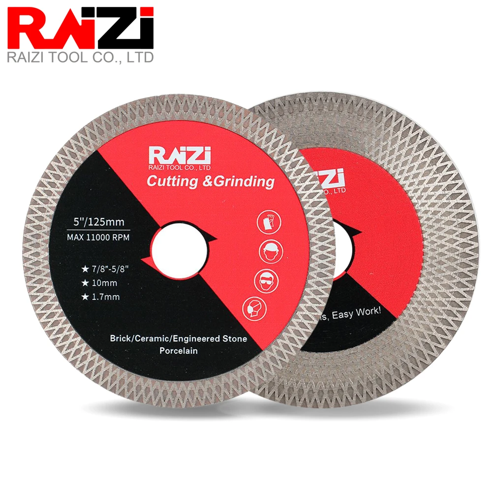 Raizi 115/125mm Diamond Tile Cutting Blade for Cutting&Grinding Ceramic Tile Granite Marble Stone Double Sided Cut Disc