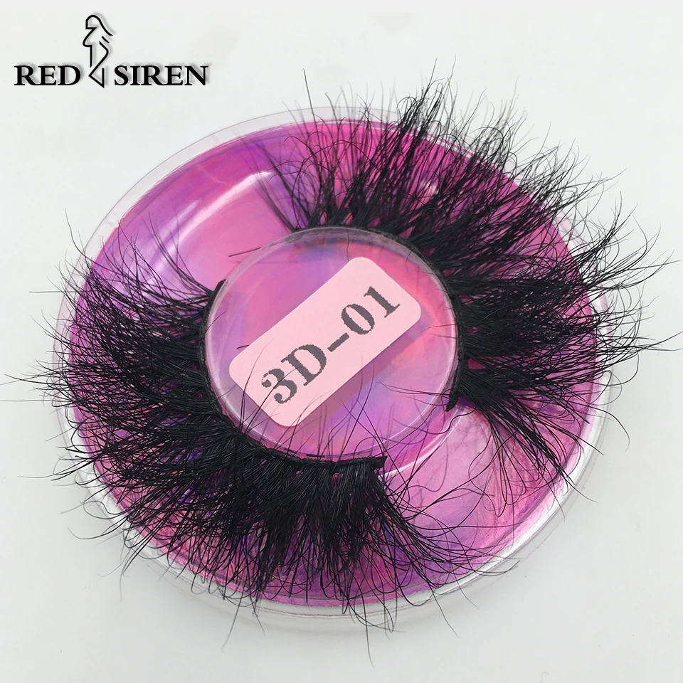 RED SIREN Fluff Lashes 25mm Mink Eyelashes Dramatic Long Messy Natural Lashes Makeup Wholesale Fake Eyelashes Real Mink Lashes