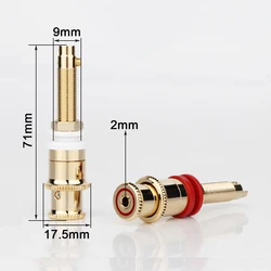 HiFi Audio 24K Gold Speaker Binding Post HIFI Audio AMP Banana Plug Jack Socket Connector Termina Plug