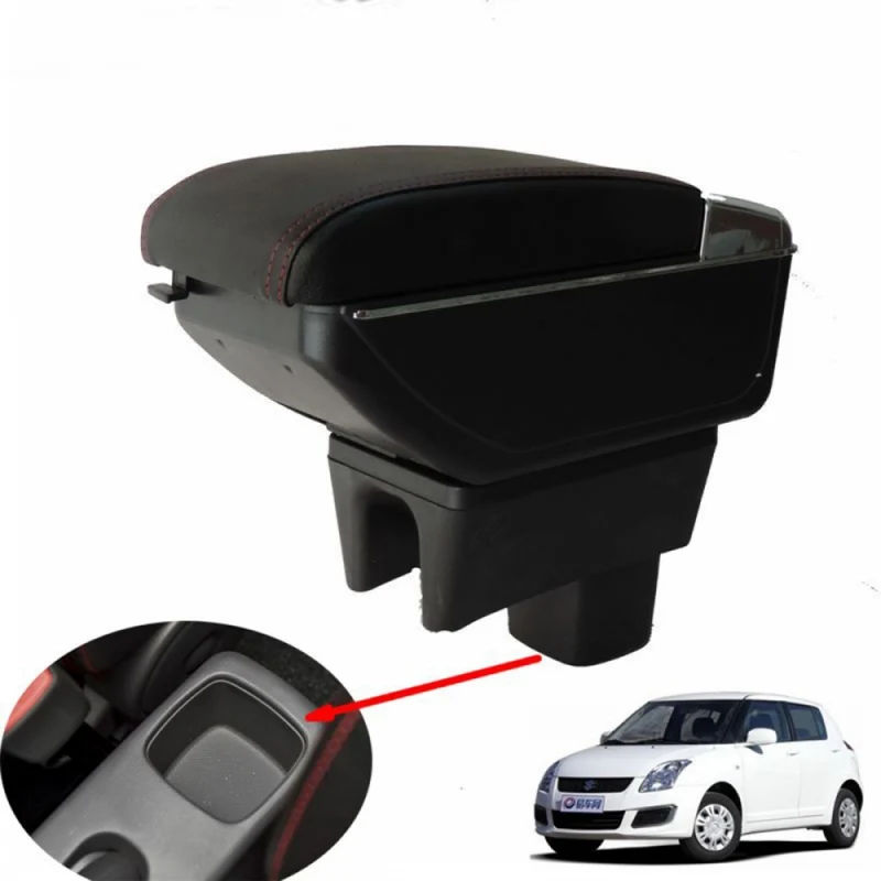 Arm Rest Suzuki Maruti DZire Swift Armrest Box Center Console Central Store Content Storage with Cup Holder Ashtray USB Interfac