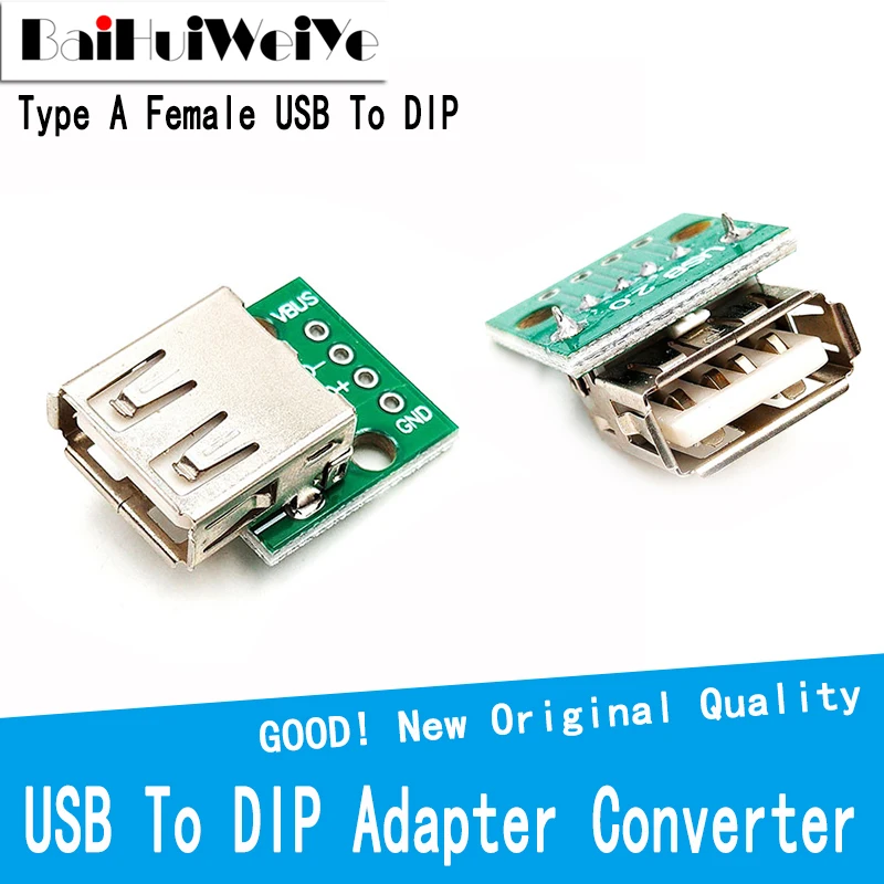 5 Stuks Type Een Vrouwelijke Usb Naar Dip 2.54Mm Pcb Connector Vrouwelijke Usb Printplaat Connector Usb Pcb Socket Usb Connector