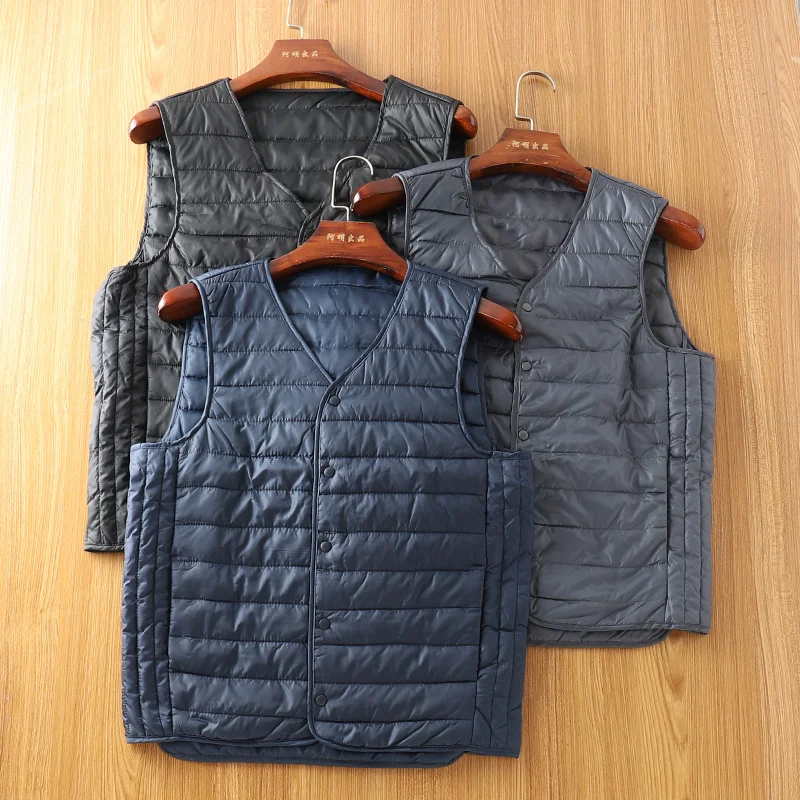 Men's Solid Color Lightweight Warm Inner Vest Outdoor Trekking Hiking Tooling Travel Climbing Riding Camping Cargo Waistcoat