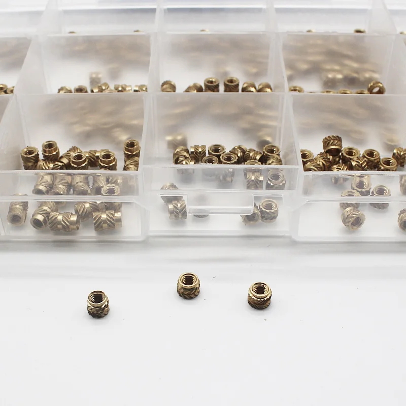 Hot Melt Einsatz Kupfer Mutter Anzug SL-typ Doppel Twill Rändel Injektion Messing Mutter Anzug Heizung Form Kupfer Gewinde eingesetzt Mutter