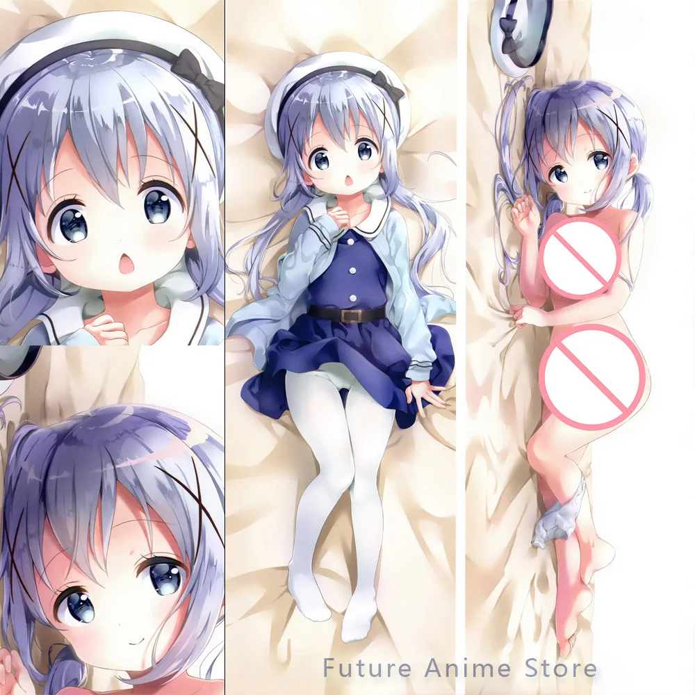 

Двусторонняя Подушка для тела Dakimakura Anime Kafuu Chino-это заказ, кролик GochiUsa