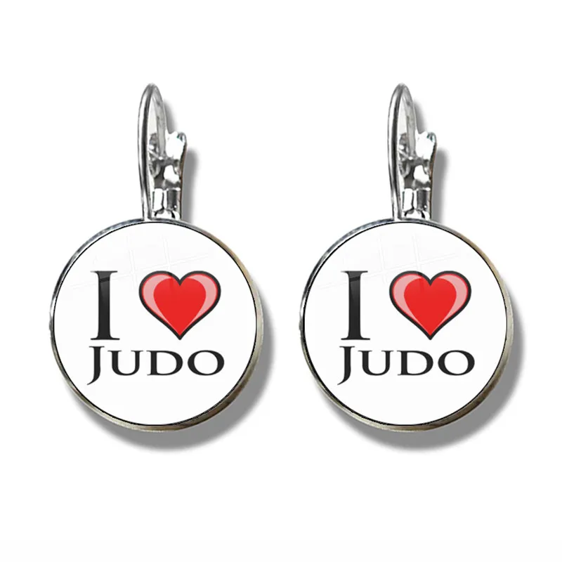 2021 Trendy Sports I Love Judo Earring Women Girls Karate Jewelry High Quality Handmade French Hook Earrings Jewelry