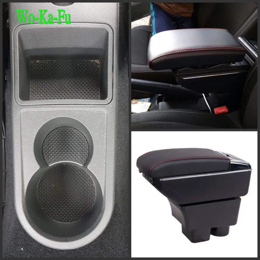 Arm Rest For Skoda Rapid Armrest Box central Store content Storage Rapid school Center console with cup holder ashtray USB