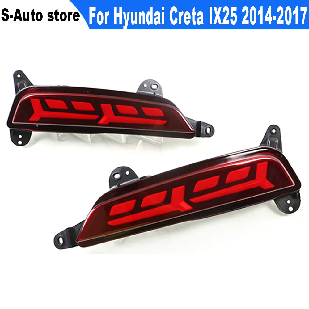 1 Pair For Hyundai Creta IX25 2014 2015 2016 2017 Led Reflector driving lights Brake Lights rear bumper lamp Turning Signal ligh