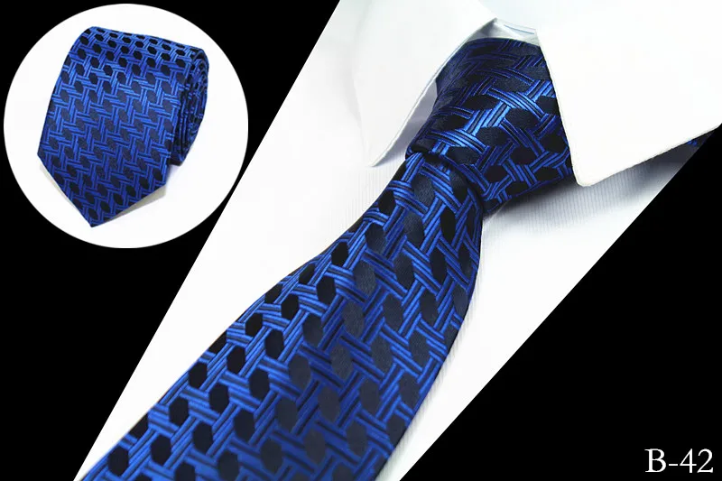 Ricnais New Slim Luxury Tie 100% Silk Jacquard Woven Ties For Men 7cm Striped Neckties Man's Neck Tie For Wedding Business